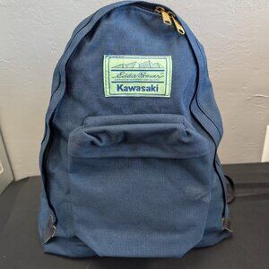 Vintage Eddie Bauer Backpack KAWASAKI Blue Outdoor Hiking Wilderness